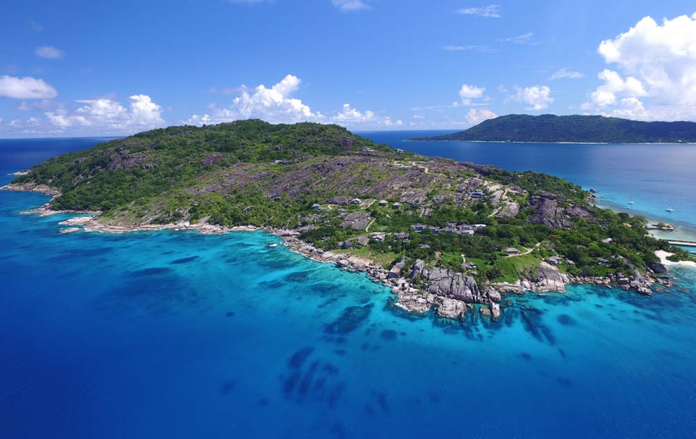 Luftaunahme der Seychellen